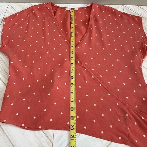 Madewell Wrap polka dot Top size Small - Picture 8 of 9